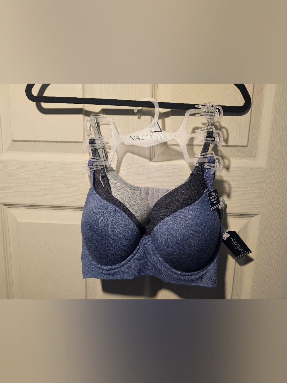 Nautica Super Soft Light Lift Bra 3-Pack Blue & Gray 34C
